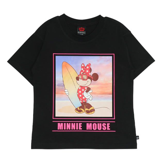 【ベビードール】ミニー 親子お揃い サーフTシャツ 0539K / ベビーサイズ キッズ リンクコーデ ペアルック 親子コーデ トップス 半袖 天竺素材 リゾート