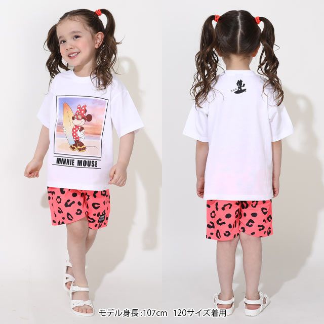 【ベビードール】ミニー 親子お揃い サーフTシャツ 0539K / ベビーサイズ キッズ リンクコーデ ペアルック 親子コーデ トップス 半袖 天竺素材 リゾート