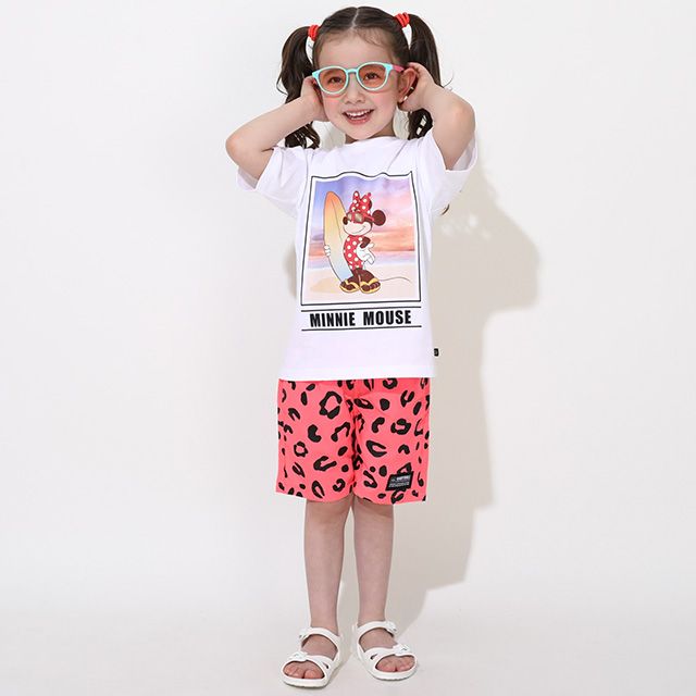 【ベビードール】ミニー 親子お揃い サーフTシャツ 0539K / ベビーサイズ キッズ リンクコーデ ペアルック 親子コーデ トップス 半袖 天竺素材 リゾート