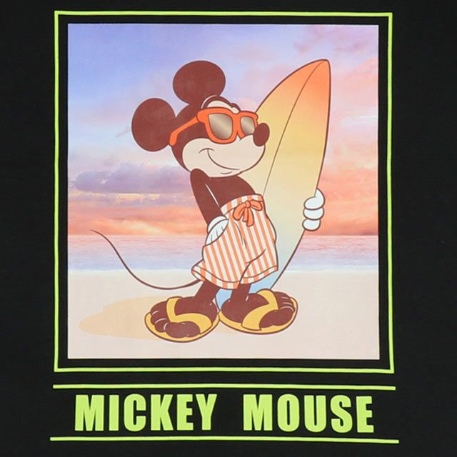 【ベビードール】ミッキー 親子お揃い サーフTシャツ 0539K / ベビーサイズ キッズ リンクコーデ ペアルック 親子コーデ トップス 半袖 天竺素材 リゾート