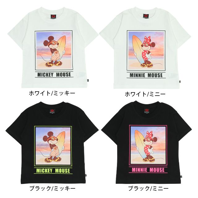 【ベビードール】ミッキー 親子お揃い サーフTシャツ 0539K / ベビーサイズ キッズ リンクコーデ ペアルック 親子コーデ トップス 半袖 天竺素材 リゾート