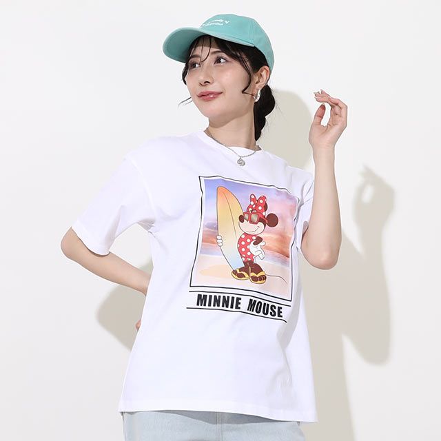 【ベビードール】ミニー 親子お揃い サーフTシャツ 0539A / 大人 ユニセックス 男女兼用 リンクコーデ ペアルック 親子コーデ トップス 半袖 天竺素材 リゾート