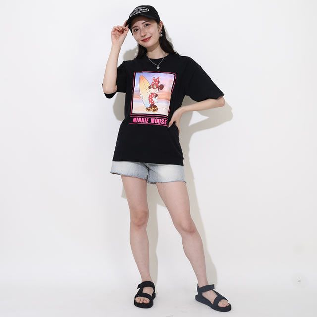 【ベビードール】ミニー 親子お揃い サーフTシャツ 0539A / 大人 ユニセックス 男女兼用 リンクコーデ ペアルック 親子コーデ トップス 半袖 天竺素材 リゾート