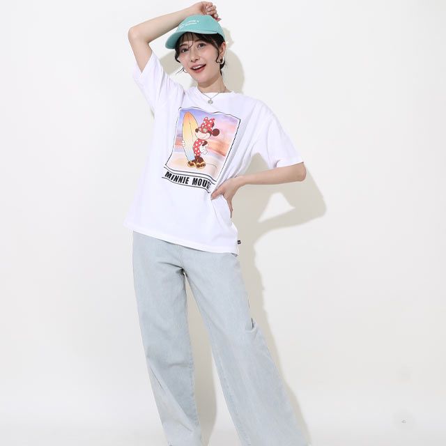 【ベビードール】ミニー 親子お揃い サーフTシャツ 0539A / 大人 ユニセックス 男女兼用 リンクコーデ ペアルック 親子コーデ トップス 半袖 天竺素材 リゾート