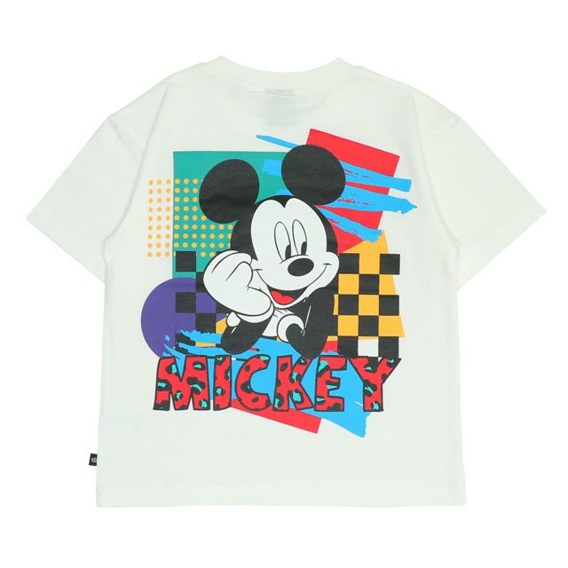 【ベビードール】ミッキー 親子お揃い バックキャラクターTシャツ 0540K / ベビーサイズ キッズ リンクコーデ ペアルック 親子コーデ トップス 半袖 天竺素材 ヒョウ柄