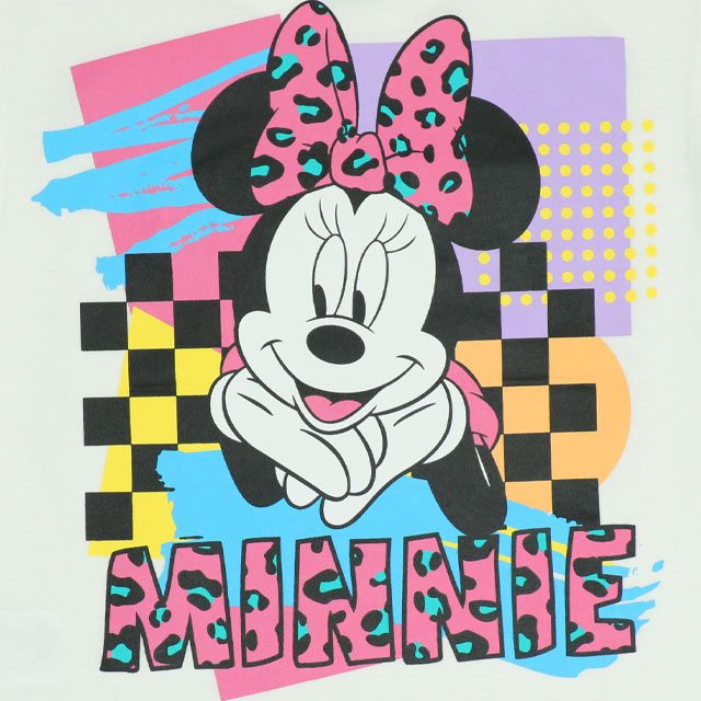 【ベビードール】ミニー 親子お揃い バックキャラクターTシャツ 0540K / ベビーサイズ キッズ リンクコーデ ペアルック 親子コーデ トップス 半袖 天竺素材 ヒョウ柄