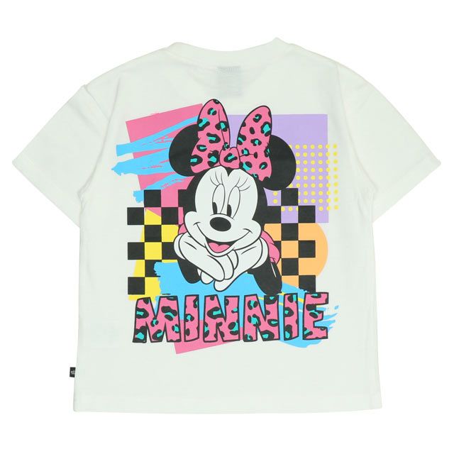 【ベビードール】ミニー 親子お揃い バックキャラクターTシャツ 0540K / ベビーサイズ キッズ リンクコーデ ペアルック 親子コーデ トップス 半袖 天竺素材 ヒョウ柄