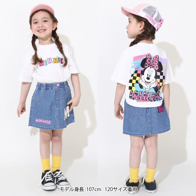 【ベビードール】ミニー 親子お揃い バックキャラクターTシャツ 0540K / ベビーサイズ キッズ リンクコーデ ペアルック 親子コーデ トップス 半袖 天竺素材 ヒョウ柄
