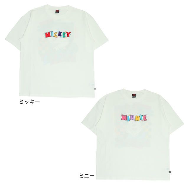 【ベビードール】ミッキー 親子お揃い バックキャラクターTシャツ 0540A / 大人 ユニセックス 男女兼用 メンズ リンクコーデ ペアルック 親子コーデ トップス 半袖 天竺素材 ヒョウ柄
