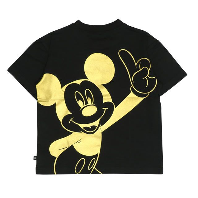 【ベビードール】ミッキー 親子お揃い 箔キャラクターTシャツ 0541K / ベビーサイズ キッズ リンクコーデ ペアルック 親子コーデ トップス 半袖 天竺素材 ゴージャス ゴールド