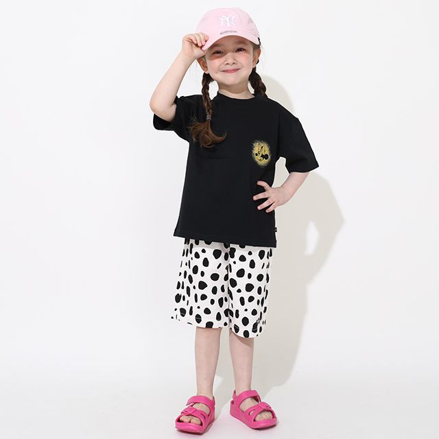 【ベビードール】ミニー 親子お揃い 箔キャラクターTシャツ 0541K / ベビーサイズ キッズ リンクコーデ ペアルック 親子コーデ トップス 半袖 天竺素材 ゴージャス ゴールド