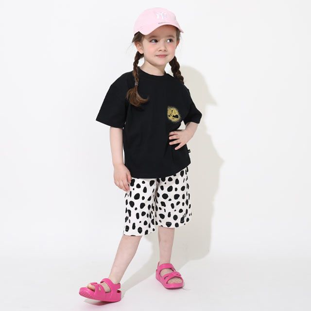 【ベビードール】ミニー 親子お揃い 箔キャラクターTシャツ 0541K / ベビーサイズ キッズ リンクコーデ ペアルック 親子コーデ トップス 半袖 天竺素材 ゴージャス ゴールド