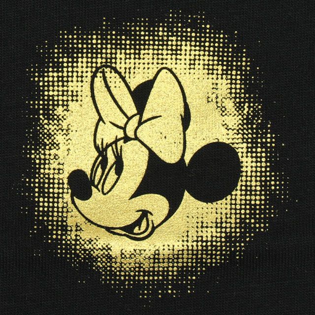 【ベビードール】ミニー 親子お揃い 箔キャラクターTシャツ 0541K / ベビーサイズ キッズ リンクコーデ ペアルック 親子コーデ トップス 半袖 天竺素材 ゴージャス ゴールド