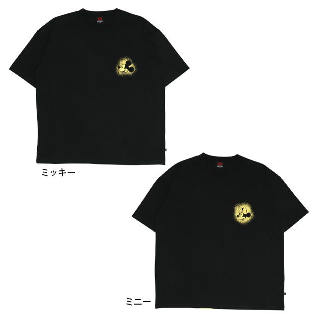 【ベビードール】ミッキー 親子お揃い 箔キャラクターTシャツ 0541A / 大人 ユニセックス 男女兼用 メンズ リンクコーデ ペアルック 親子コーデ トップス 半袖 天竺素材 ゴージャス ゴールド