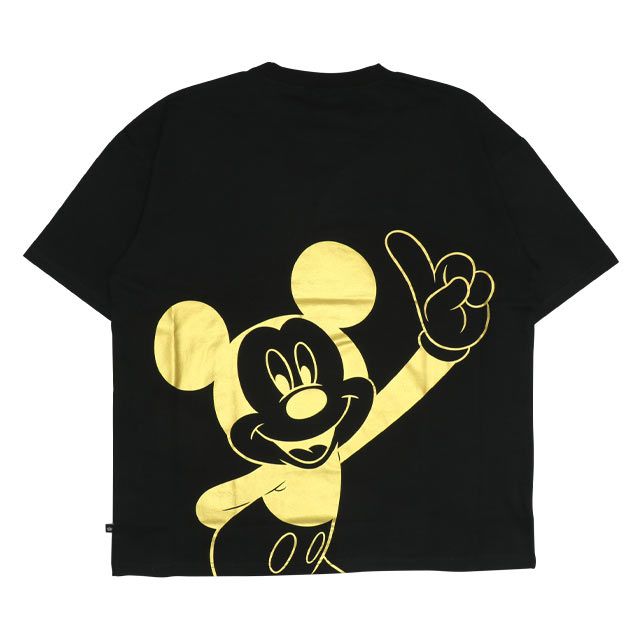 【ベビードール】ミッキー 親子お揃い 箔キャラクターTシャツ 0541A / 大人 ユニセックス 男女兼用 メンズ リンクコーデ ペアルック 親子コーデ トップス 半袖 天竺素材 ゴージャス ゴールド