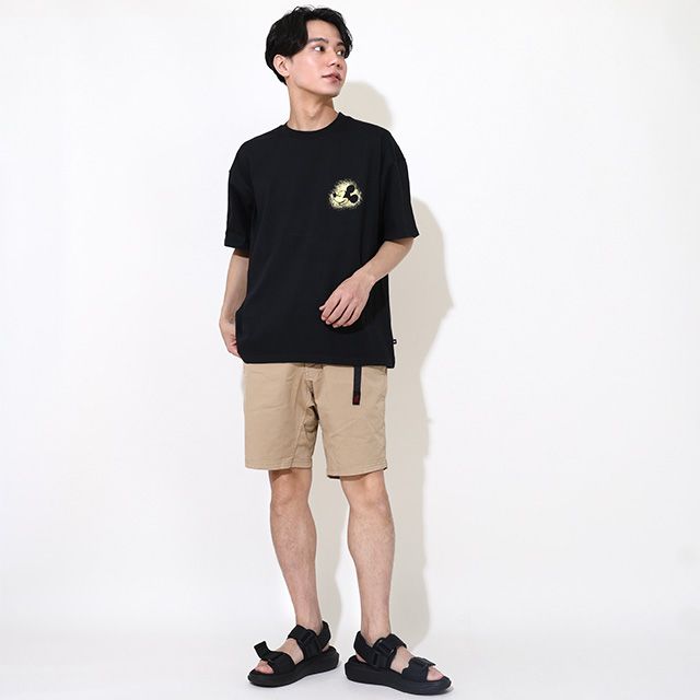 【ベビードール】ミッキー 親子お揃い 箔キャラクターTシャツ 0541A / 大人 ユニセックス 男女兼用 メンズ リンクコーデ ペアルック 親子コーデ トップス 半袖 天竺素材 ゴージャス ゴールド