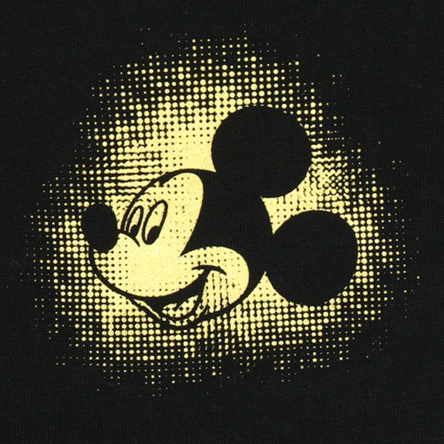 【ベビードール】ミッキー 親子お揃い 箔キャラクターTシャツ 0541A / 大人 ユニセックス 男女兼用 メンズ リンクコーデ ペアルック 親子コーデ トップス 半袖 天竺素材 ゴージャス ゴールド