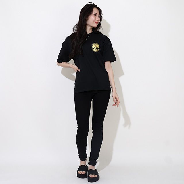 【ベビードール】ミニー 親子お揃い 箔キャラクターTシャツ 0541A / 大人 ユニセックス 男女兼用 リンクコーデ ペアルック 親子コーデ トップス 半袖 天竺素材 ゴージャス ゴールド