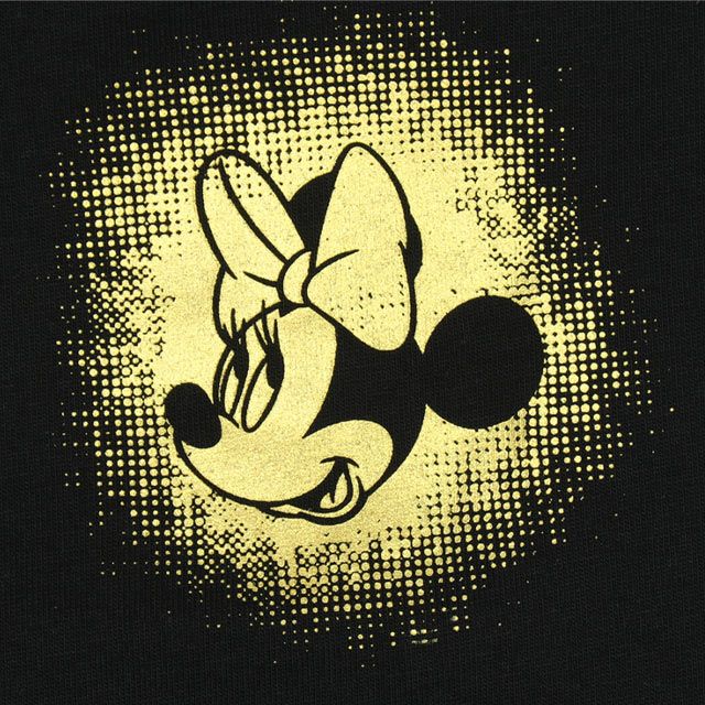 【ベビードール】ミニー 親子お揃い 箔キャラクターTシャツ 0541A / 大人 ユニセックス 男女兼用 リンクコーデ ペアルック 親子コーデ トップス 半袖 天竺素材 ゴージャス ゴールド