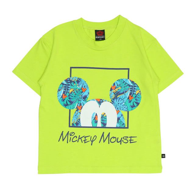【ベビードール】ミッキー 親子お揃い リゾート柄Tシャツ 0546K / ベビーサイズ キッズ リンクコーデ ペアルック 親子コーデ トップス 半袖 天竺素材 リゾート