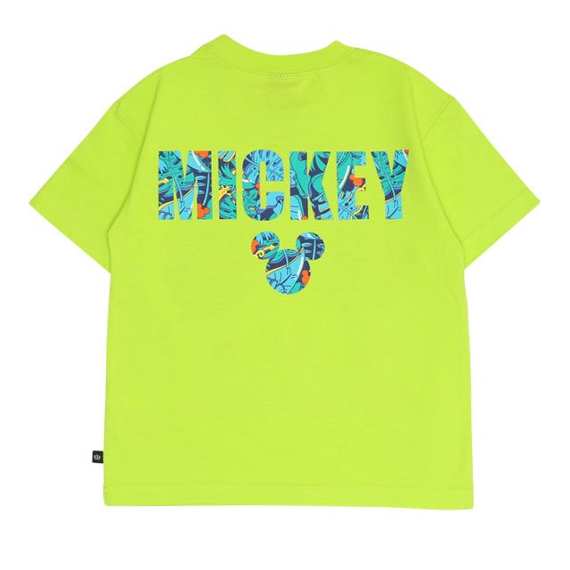 【ベビードール】ミッキー 親子お揃い リゾート柄Tシャツ 0546K / ベビーサイズ キッズ リンクコーデ ペアルック 親子コーデ トップス 半袖 天竺素材 リゾート