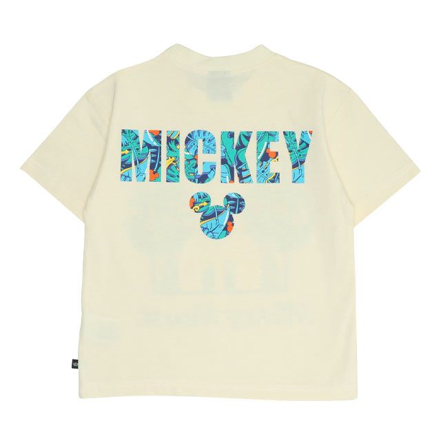【ベビードール】ミッキー 親子お揃い リゾート柄Tシャツ 0546K / ベビーサイズ キッズ リンクコーデ ペアルック 親子コーデ トップス 半袖 天竺素材 リゾート