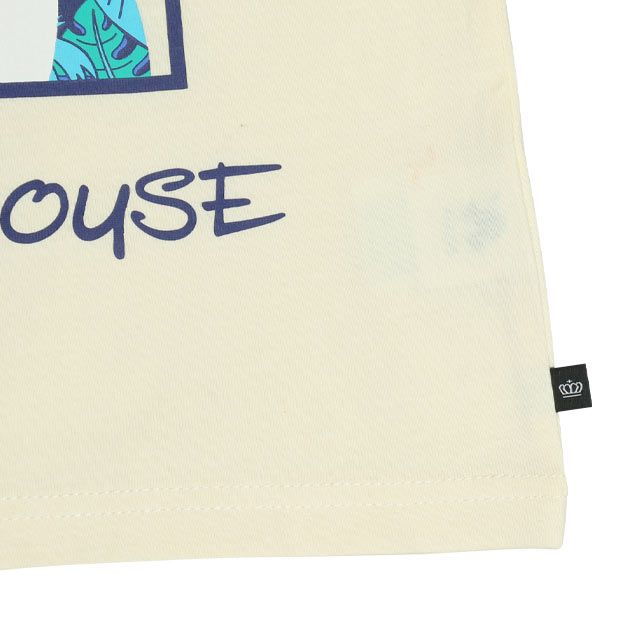 【ベビードール】ミニー 親子お揃い リゾート柄Tシャツ 0546K / ベビーサイズ キッズ リンクコーデ ペアルック 親子コーデ トップス 半袖 天竺素材 リゾート