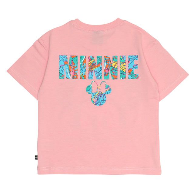 【ベビードール】ミニー 親子お揃い リゾート柄Tシャツ 0546K / ベビーサイズ キッズ リンクコーデ ペアルック 親子コーデ トップス 半袖 天竺素材 リゾート