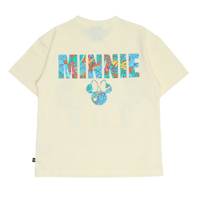 【ベビードール】ミニー 親子お揃い リゾート柄Tシャツ 0546K / ベビーサイズ キッズ リンクコーデ ペアルック 親子コーデ トップス 半袖 天竺素材 リゾート