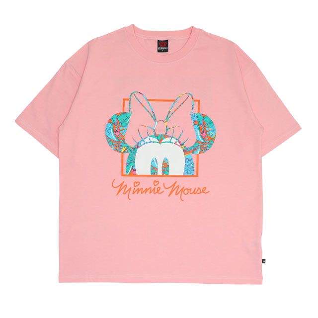 【ベビードール】ミニー 親子お揃い リゾート柄Tシャツ 0546A / 大人 ユニセックス 男女兼用 リンクコーデ ペアルック 親子コーデ トップス 半袖 天竺素材 リゾート