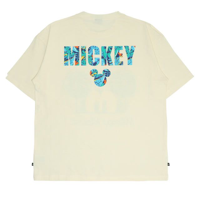 【ベビードール】ミッキー 親子お揃い リゾート柄Tシャツ 0546A / 大人 ユニセックス 男女兼用 メンズ リンクコーデ ペアルック 親子コーデ トップス 半袖 天竺素材 リゾート