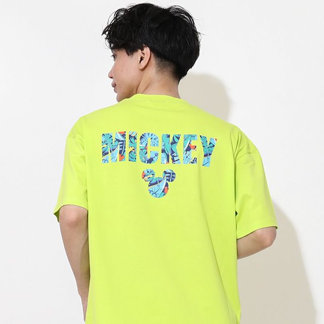 【ベビードール】ミッキー 親子お揃い リゾート柄Tシャツ 0546A / 大人 ユニセックス 男女兼用 メンズ リンクコーデ ペアルック 親子コーデ トップス 半袖 天竺素材 リゾート