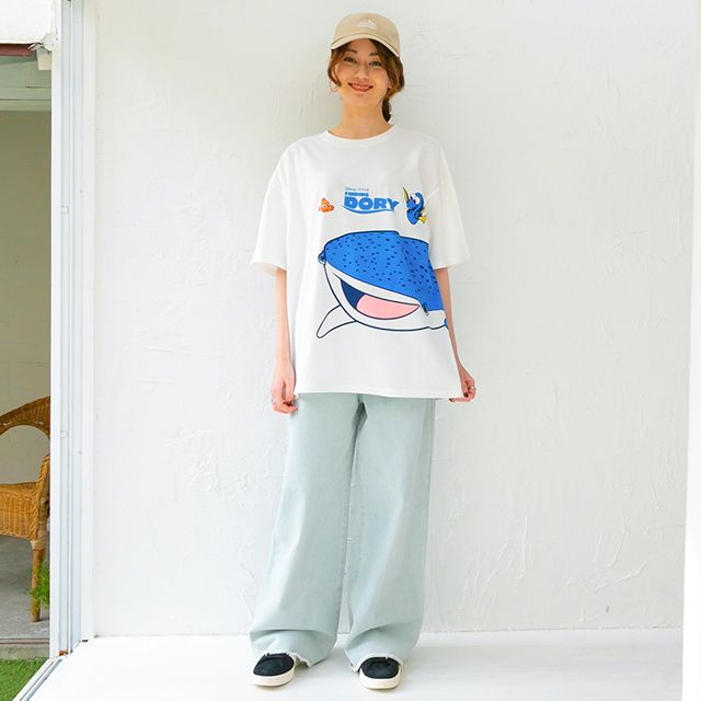 【ベビードール】親子お揃い ファインディング・ドリー 限定Tシャツ 0568A / ドリー デスティニー ニモ 大人 ユニセックス 男女兼用 リンクコーデ ペアルック 親子コーデ トップス 半袖 天竺素材