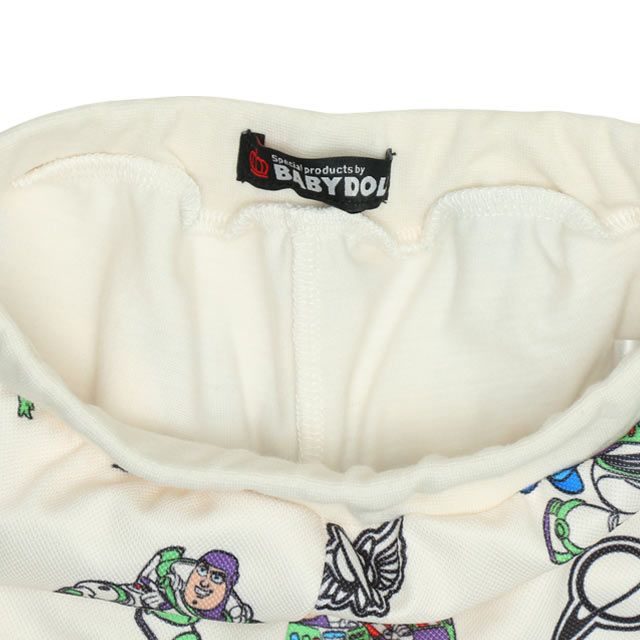 【ベビードール】バズ メッシュ総柄 ハーフパンツ 0569K （トップス別売） / トイ・ストーリー リトルグリーンメン ベビーサイズ キッズ ボトム 短パン ウエスト総ゴム インナーパンツ付き セットアップアイテム