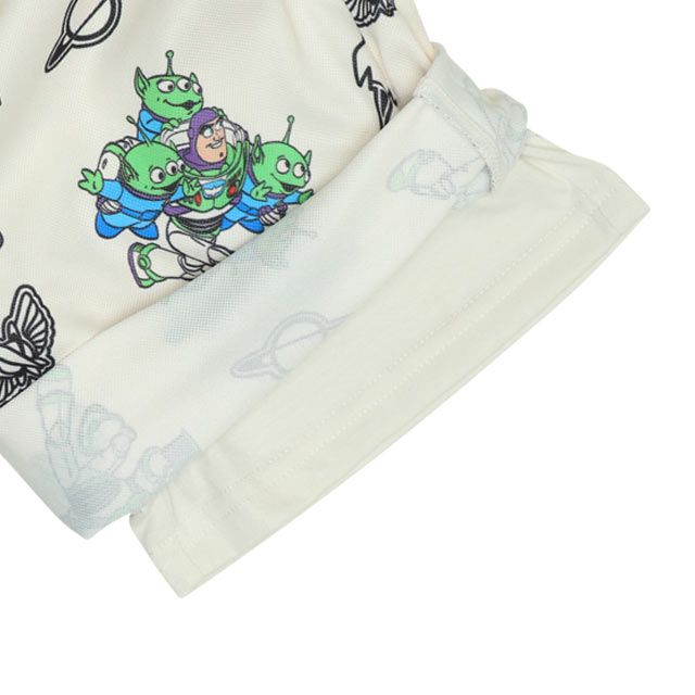 【ベビードール】バズ メッシュ総柄 ハーフパンツ 0569K （トップス別売） / トイ・ストーリー リトルグリーンメン ベビーサイズ キッズ ボトム 短パン ウエスト総ゴム インナーパンツ付き セットアップアイテム