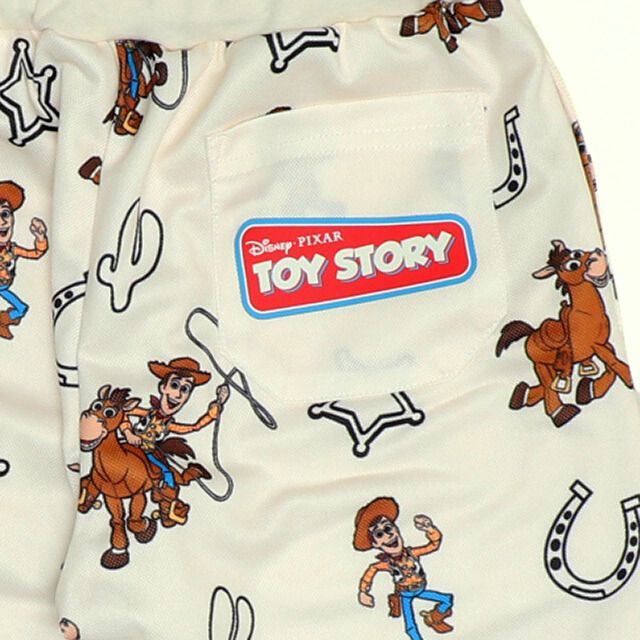 【ベビードール】ウッディ メッシュ総柄 ハーフパンツ 0569K （トップス別売） / トイ・ストーリー ブルズアイ ベビーサイズ キッズ ボトム 短パン ウエスト総ゴム インナーパンツ付き セットアップアイテム