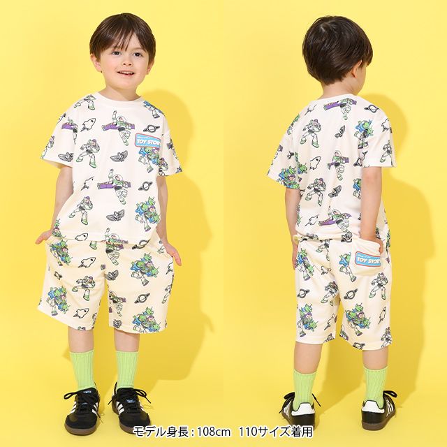 【ベビードール】ウッディ メッシュ総柄 ハーフパンツ 0569K （トップス別売） / トイ・ストーリー ブルズアイ ベビーサイズ キッズ ボトム 短パン ウエスト総ゴム インナーパンツ付き セットアップアイテム