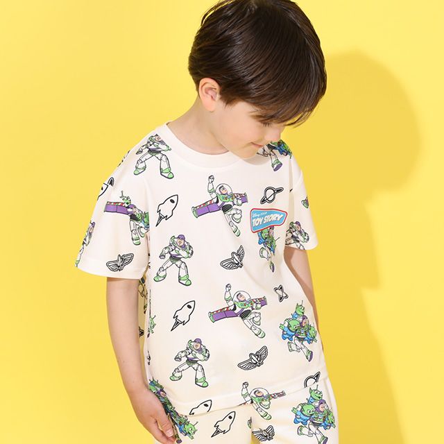 【ベビードール】バズ メッシュ総柄 Tシャツ 0570K （ボトムス別売） / トイ・ストーリー リトルグリーンメン ベビーサイズ キッズ トップス 半袖 セットアップアイテム