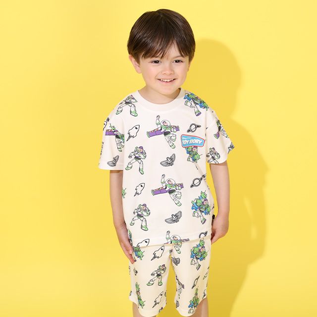 【ベビードール】バズ メッシュ総柄 Tシャツ 0570K （ボトムス別売） / トイ・ストーリー リトルグリーンメン ベビーサイズ キッズ トップス 半袖 セットアップアイテム