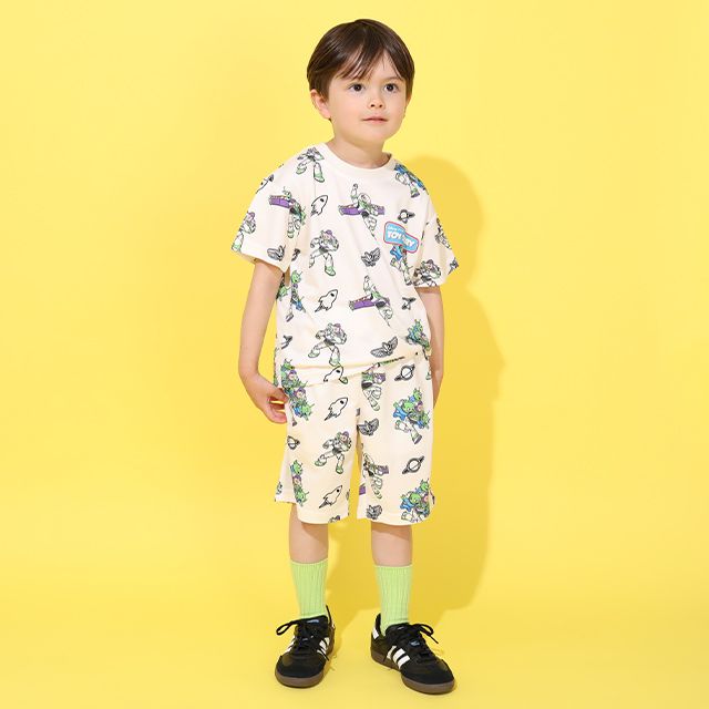 【ベビードール】バズ メッシュ総柄 Tシャツ 0570K （ボトムス別売） / トイ・ストーリー リトルグリーンメン ベビーサイズ キッズ トップス 半袖 セットアップアイテム