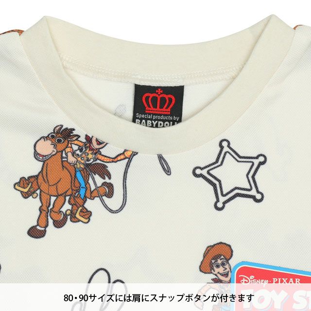【ベビードール】ウッディ メッシュ総柄 Tシャツ 0570K （ボトムス別売） / トイ・ストーリー ブルズアイ ベビーサイズ キッズ トップス 半袖 セットアップアイテム