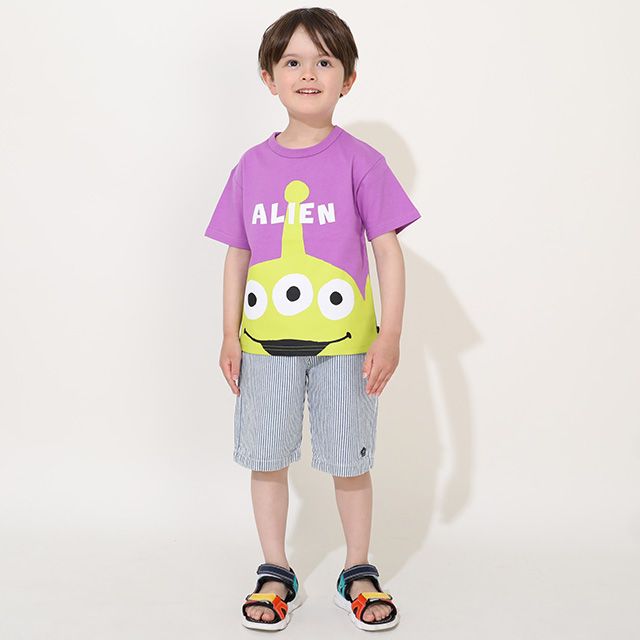 【ベビードール】リトルグリーンメン BIGキャラ Tシャツ 0573K / ベビーサイズ キッズ トップス 半袖 天竺素材 目立つ