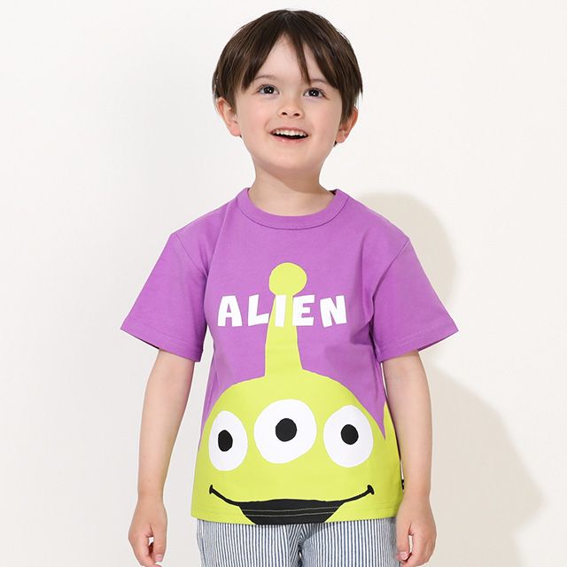 【ベビードール】リトルグリーンメン BIGキャラ Tシャツ 0573K / ベビーサイズ キッズ トップス 半袖 天竺素材 目立つ