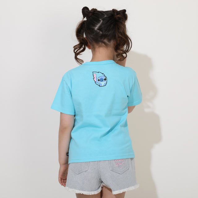 【ベビードール】スティッチ BIGキャラ Tシャツ 0573K / ベビーサイズ キッズ トップス 半袖 天竺素材 目立つ