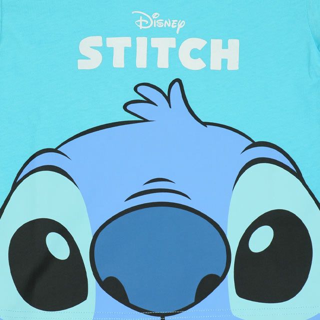 【ベビードール】スティッチ BIGキャラ Tシャツ 0573K / ベビーサイズ キッズ トップス 半袖 天竺素材 目立つ