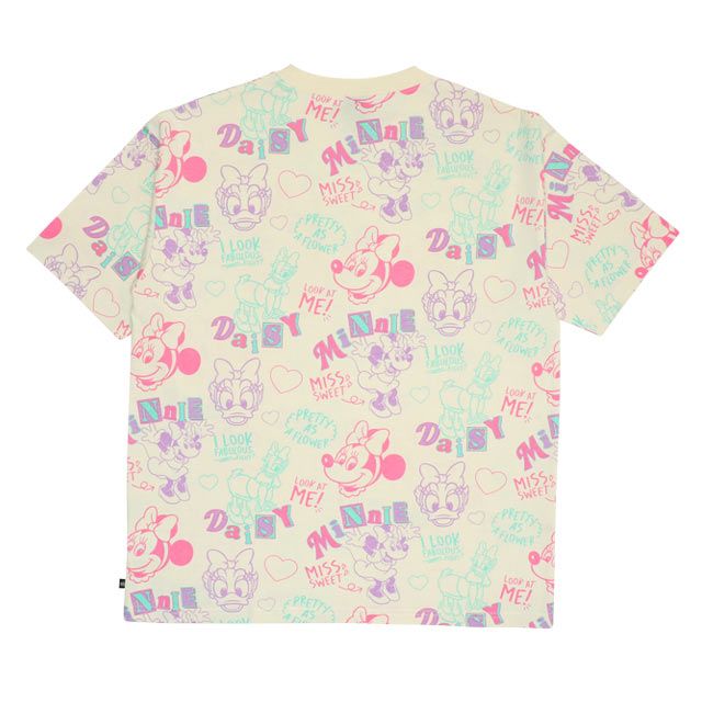 【ベビードール】ミニー デイジー 親子お揃い カラフル総柄 Tシャツ 0576A / 大人 ユニセックス 男女兼用 リンクコーデ ペアルック 親子コーデ トップス 半袖 天竺素材 レトロ ポップ