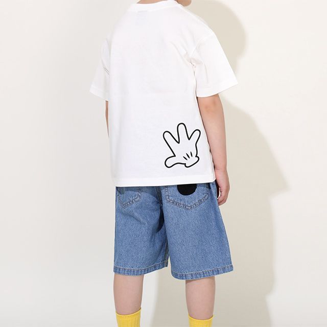 【ベビードール】ミッキー 親子お揃い グラデーションキャラクター Tシャツ 0577K / ベビーサイズ キッズ リンクコーデ ペアルック 親子コーデ トップス 半袖 天竺素材