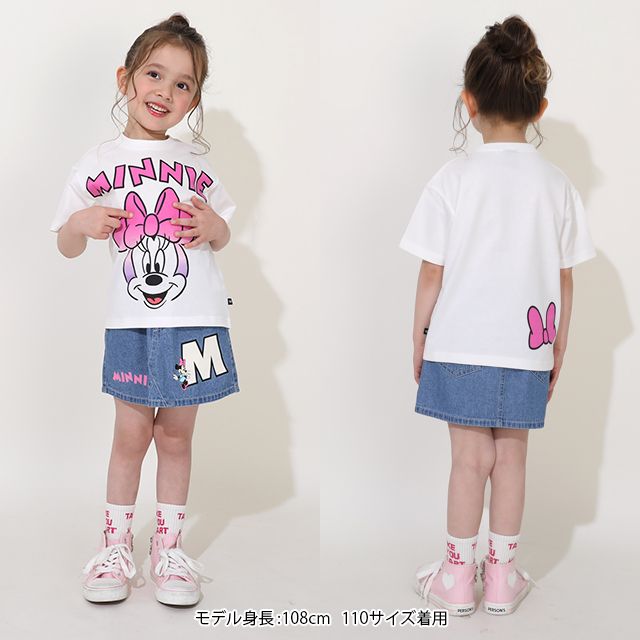 【ベビードール】ミニー 親子お揃い グラデーションキャラクター Tシャツ 0577K / ベビーサイズ キッズ リンクコーデ ペアルック 親子コーデ トップス 半袖 天竺素材