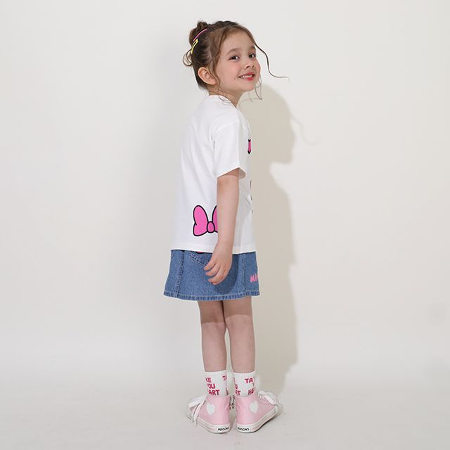 【ベビードール】ミニー 親子お揃い グラデーションキャラクター Tシャツ 0577K / ベビーサイズ キッズ リンクコーデ ペアルック 親子コーデ トップス 半袖 天竺素材