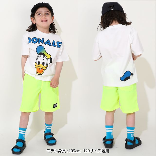 【ベビードール】ドナルド 親子お揃い グラデーションキャラクター Tシャツ 0577K / ベビーサイズ キッズ リンクコーデ ペアルック 親子コーデ トップス 半袖 天竺素材